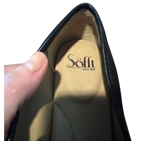 Sofft Nevara Black Leather Loafers With Metal Chain Detail Size 8.5M‎ - Picture 5 of 7